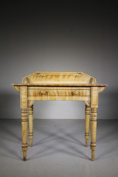 English 19th Century Original Painted Pine Antique Side Table