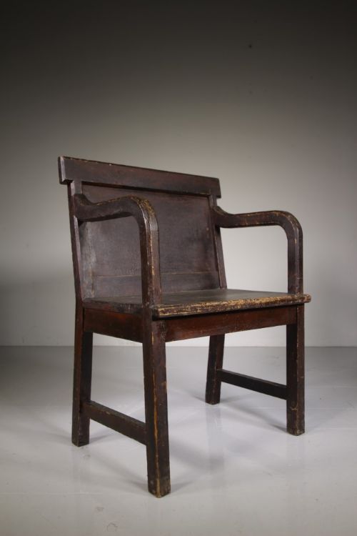 
English Antique Painted Pine Armchair-amazing Finish