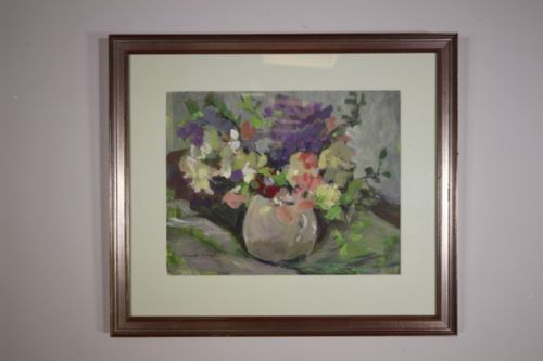 1960’S Sweet Peas Painting by Alexander Howard