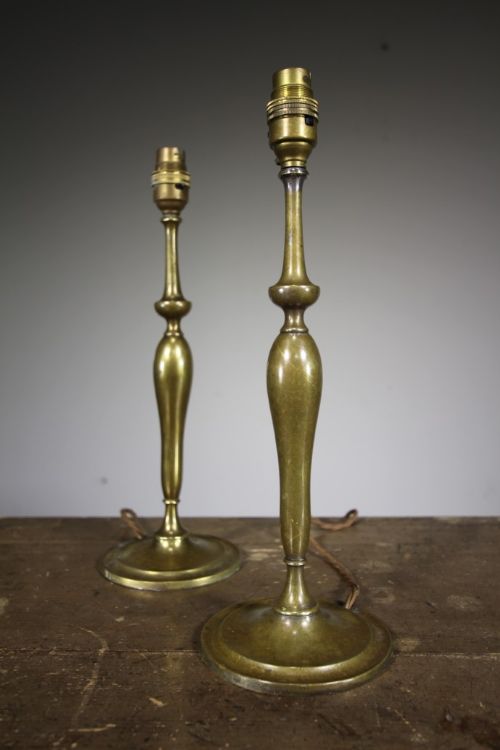 Pair of English 19th Century Antique Brass Table Lamps