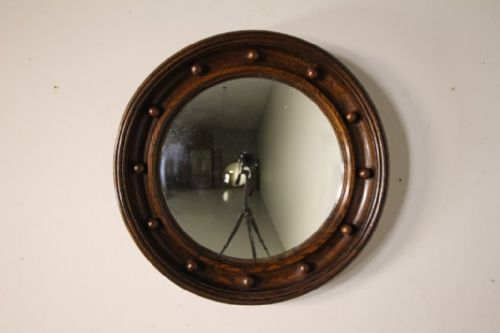 
1930’S Heals of London Oak Convex Mirror
