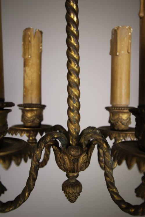 ANTIQUE ORMOLU GILT BRASS ANTIQUE LIGHT FITTING - ADDITIONAL PHOTO 4