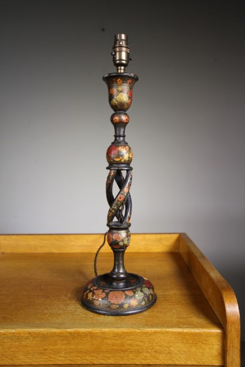 Tall Antique Kashmiri Table Lamp – Rewired