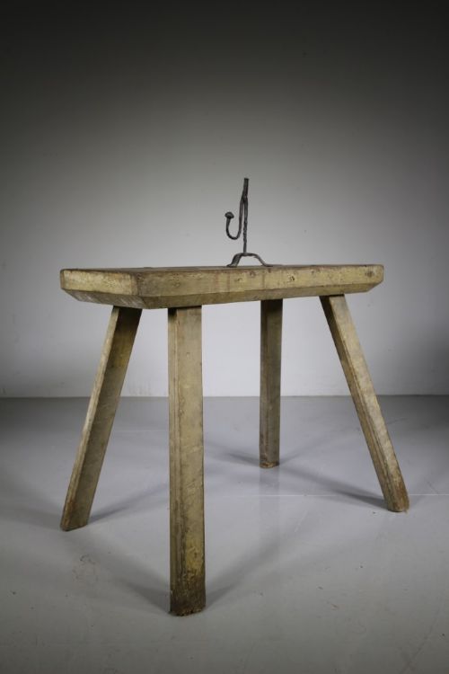 
Early 19th Century Antique Original Painted Pine Side Table