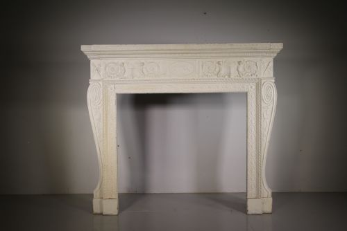 

Large English Regency Antique Painted Pine Fire Surround
