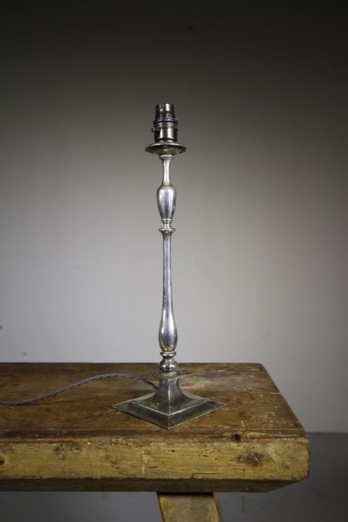 Quality English Silver Plated Antique Table Lamp