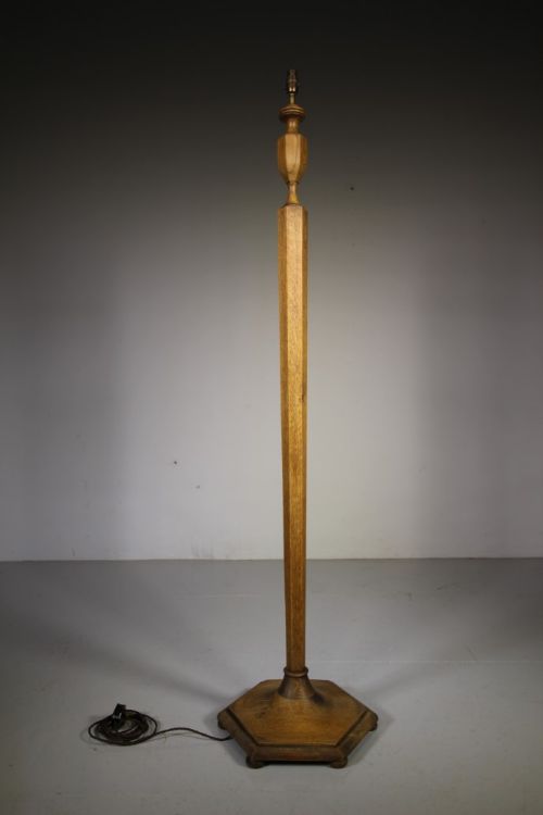 Heals Edwardian Antique Oak Floor Lamp – Rewired