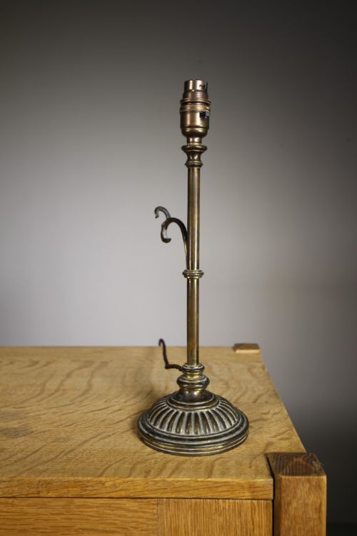 English Edwardian Antique Brass Table Lamp