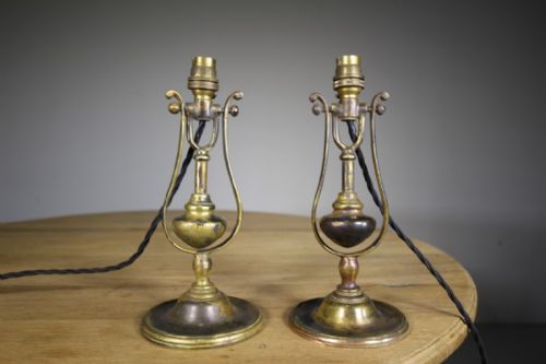 
Pair Edwardian Antique Pullman Table or Wall Lamps