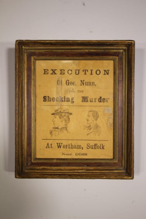 Rare Original Antique English Execution Sign with Ballads