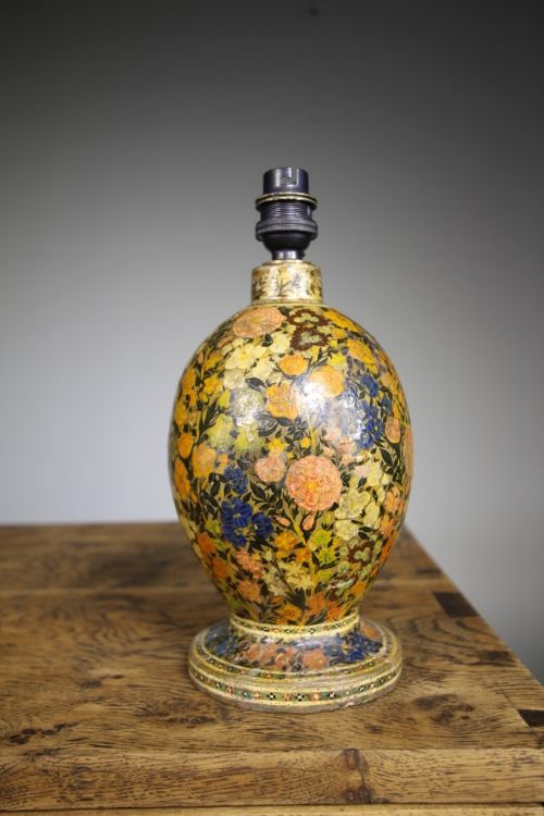 Beautiful Edwardian Antique Kashmiri Table Lamp