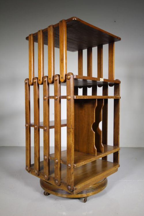 Quality Antique Walnut Revolving Bookcase by Edwards & Roberts