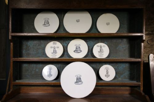 Collection of Nine 19th Century Antique Creamware Dairy Plates