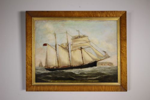 19th Century Weslh Antique Ship Painting of the Owen Morris