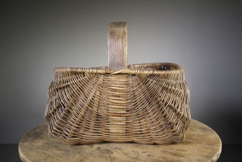 
Rare Survival Large 19th Century Antique Woven Willow Basket