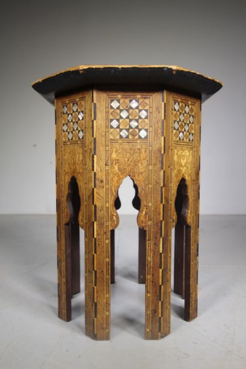 19th Century Antique Moorish Inlaid Side Table