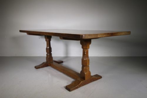 Fabulous Large Mouseman 1930’S Oak Refectory Dining Table