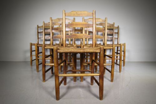 Set of Ten Edwardian Antique Dining Chairs by Gordon Russell