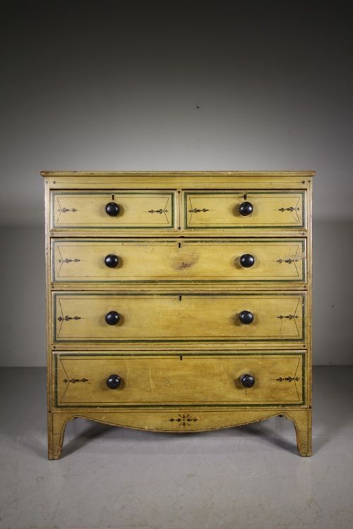 
Regency Original Painted Pine Antique Chest of Drawers
