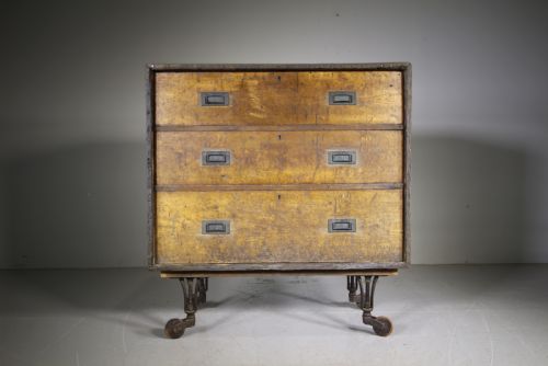 

English 19th Century Military Antique Chest of Drawers – Metal Bound