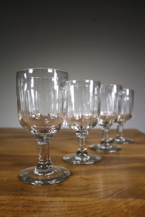 Four English 19th Century Antique Rummer Glasses