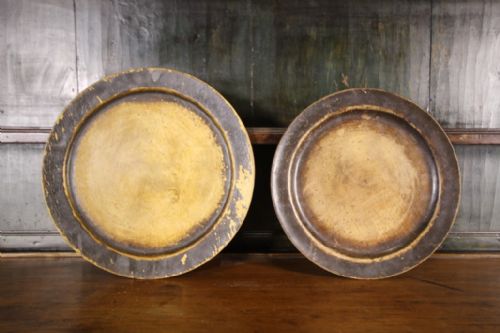 Pair of English Antique Treen Sycamore Plates