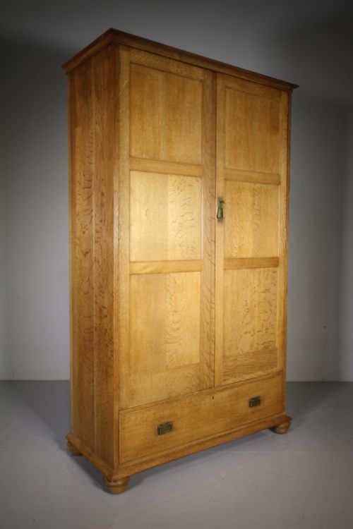 
Early Heals of London Antique Oak Double Wardrobe