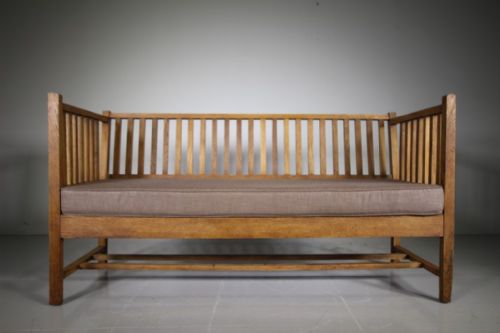 Rare Heals Edwardian Antique Oak Sofa Bench