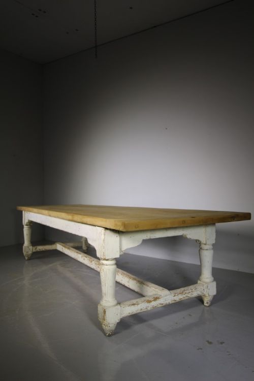 SUPERB LARGE COUNTRY HOUSE EARLY 19TH C ANTIQUE DINING TABLE IN ORIGINAL PAINT - ADDITIONAL PHOTO 3