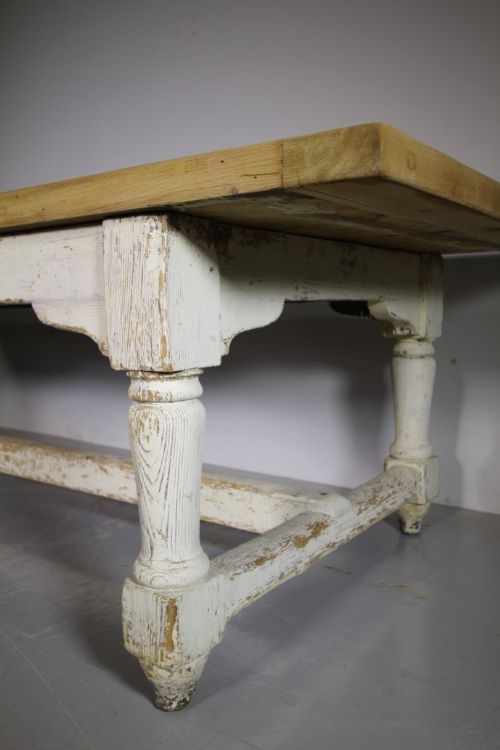 SUPERB LARGE COUNTRY HOUSE EARLY 19TH C ANTIQUE DINING TABLE IN ORIGINAL PAINT - ADDITIONAL PHOTO 4