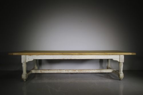 SUPERB LARGE COUNTRY HOUSE EARLY 19TH C ANTIQUE DINING TABLE IN ORIGINAL PAINT - ADDITIONAL PHOTO 5