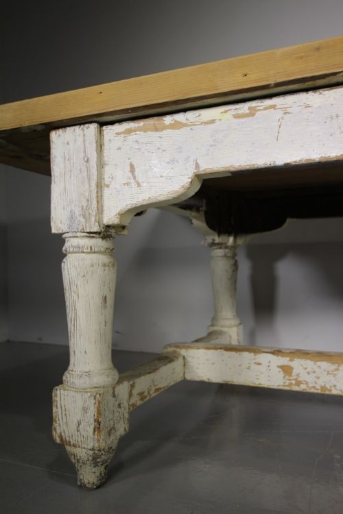 SUPERB LARGE COUNTRY HOUSE EARLY 19TH C ANTIQUE DINING TABLE IN ORIGINAL PAINT - ADDITIONAL PHOTO 6