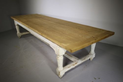 SUPERB LARGE COUNTRY HOUSE EARLY 19TH C ANTIQUE DINING TABLE IN ORIGINAL PAINT - ADDITIONAL PHOTO 7