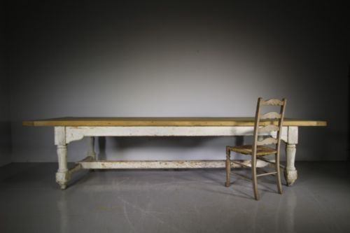 SUPERB LARGE COUNTRY HOUSE EARLY 19TH C ANTIQUE DINING TABLE IN ORIGINAL PAINT - ADDITIONAL PHOTO 10