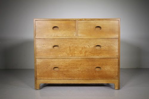 Rare Early Heals Antique Oak Chest of Drawers – Labelled