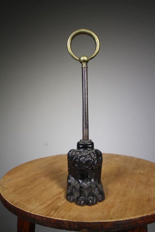 
English Antique Lions Paw Iron Doorstop