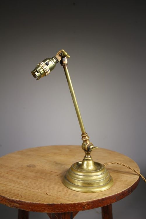 
Quality Edwardian Antique Tap Head Angled Table Lamp