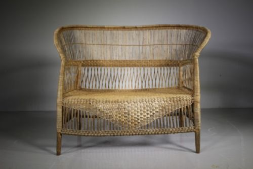 Decorative English Antique Wicker Sofa Seat
