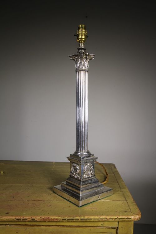 
Edwardian Silver Plated Antique Table Lamp – Rewired