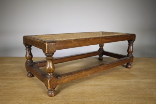
Early Heals of London Antique Large Oak Footstool