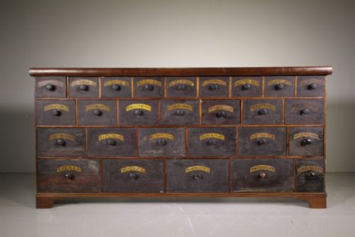 English 19th Century Antique Apothecary Chest of Drawers