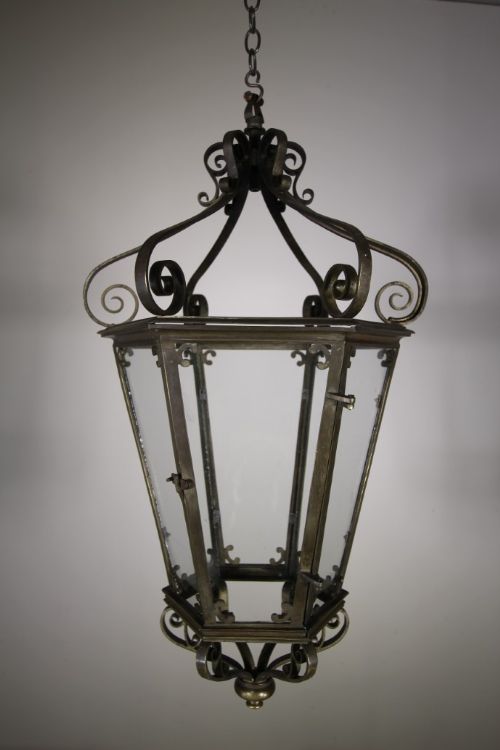 
Large 19th Century Bronze Antique Hanging Lantern