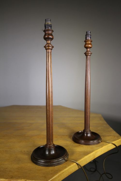 
Tall Pair of English Edwardian Antique Table Lamps