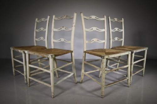 

Four Georgian Antique Dining Chairs in Original Paint