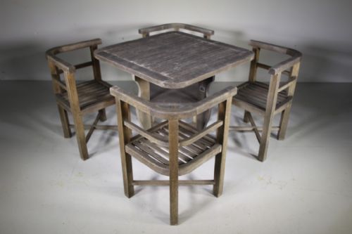 

Super Quality Heals Teak Edwardian Antique Garden Dining Table & Chairs