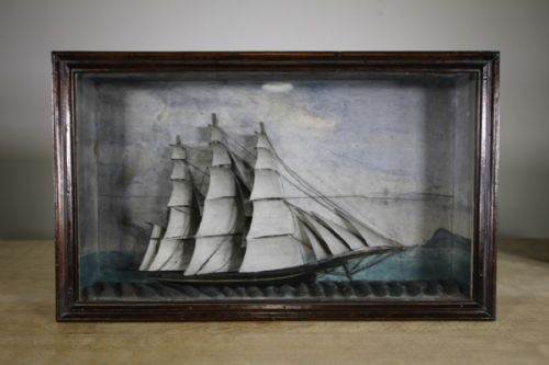 Fabulous Large English 19th Century Antique Ship Diorama
