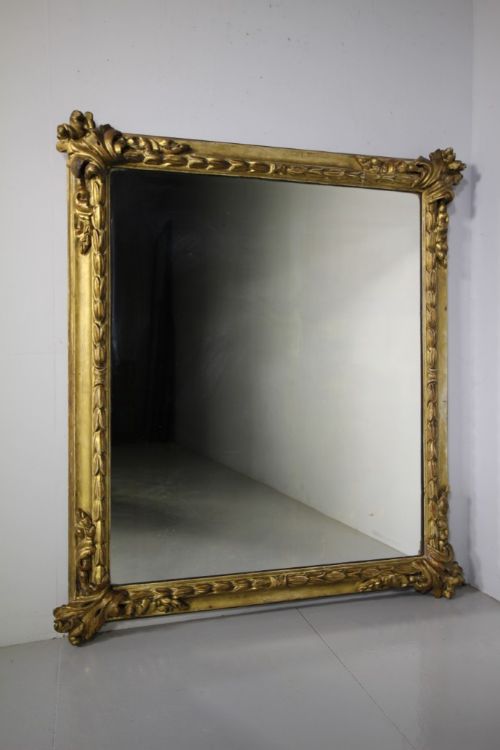 Georgian Large Antique Carved & Gilt Mirror