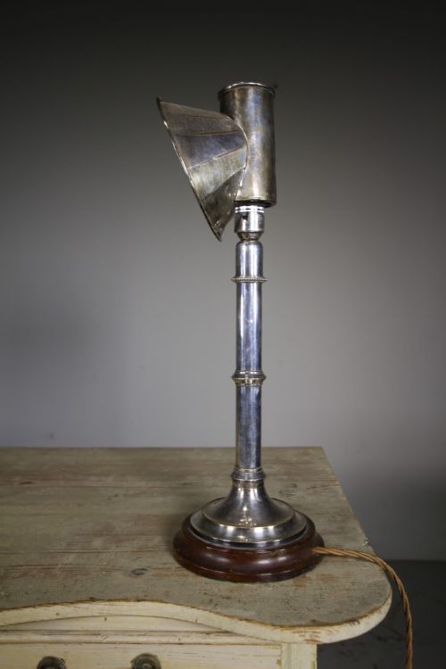 English 19th Century Antique Nickel Student Lamp – Rewired