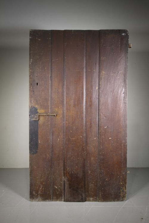 English Early 18th Century Antique Elm Door in Paint