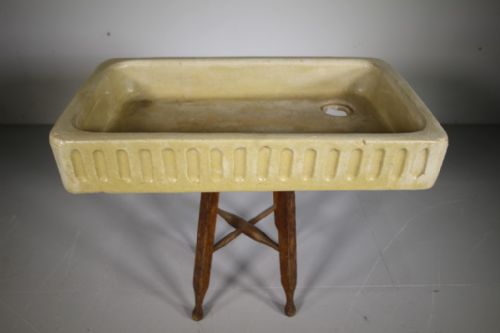 English Antique Stoneware Glazed Sink

